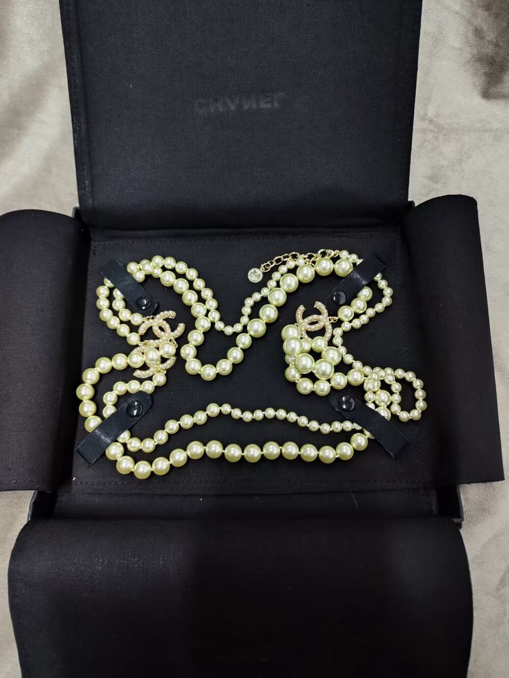✨Chanel CC Crystal Pearl Long Sautoir Necklace